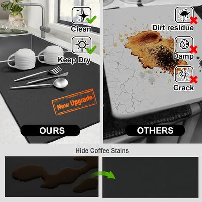 1pc-Pu Leather Countertop Draining Mat Kitchen Bar Drain Pads Absorb Water And Dry Quickly For Washstand Bathroom Floor Mats