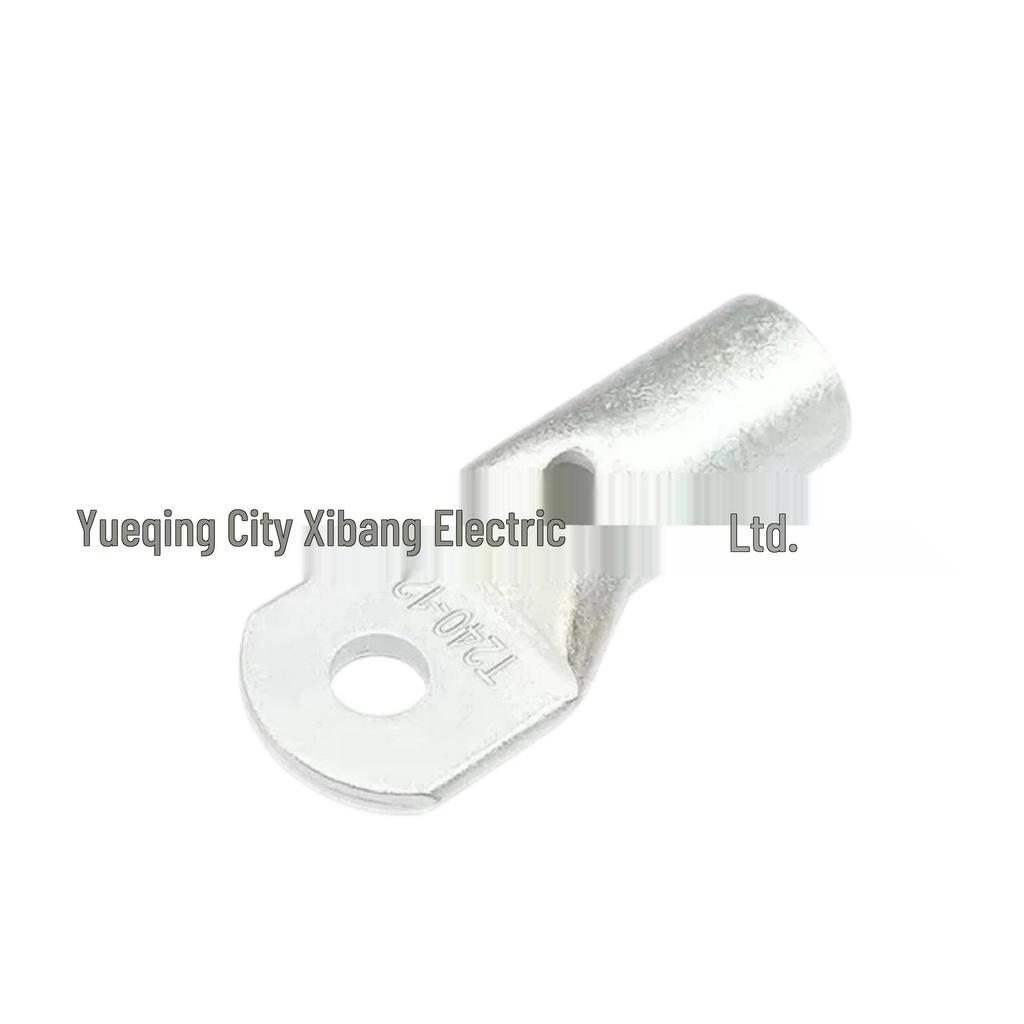 Copper Tube Terminal T10-10, Thickened Purple Copper Lug, 10 Sq. Cold Crimp Wire Cable Connection