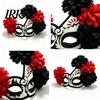 Breathable Masque for Cosplay Halloween Masquerade Masque, Flower Skull Mexican Day of The Dead Adjustable Men Eye Cushion Costume, Fancy Dress, Party