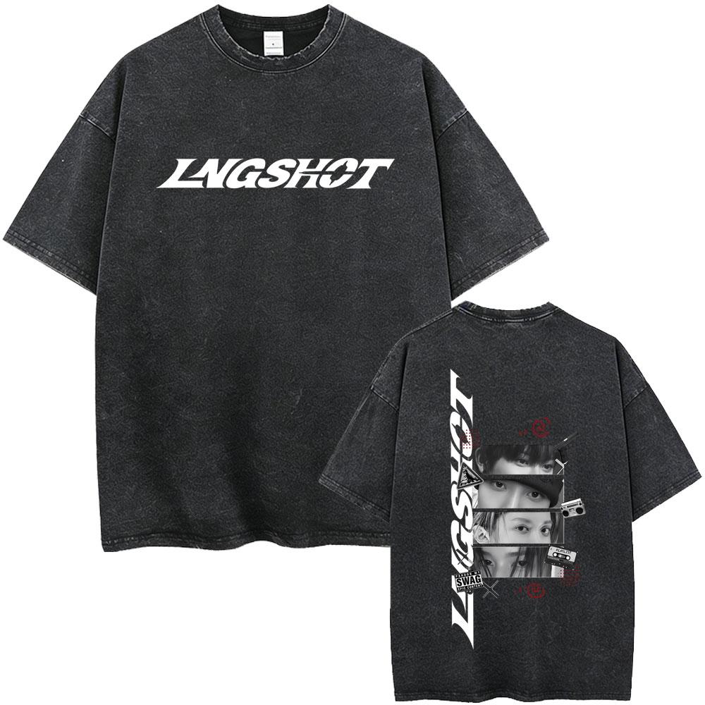 Washed Vintage Lngshot Cartoon Graphic T Shirt SHOT CALLERS Album 2026 Tshirts Men Women Kpop Fashion Trend Tshirt Streetwear