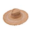 Panama Raffia Hollow Hat French Retro Big Eaves Sunshade Straw Hat Burr Edge Shape Beach Hat