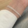 Zhongying Starry Double-Layer Bracelet: Women's Simple Versatile Stackable Bangle In Cold Style