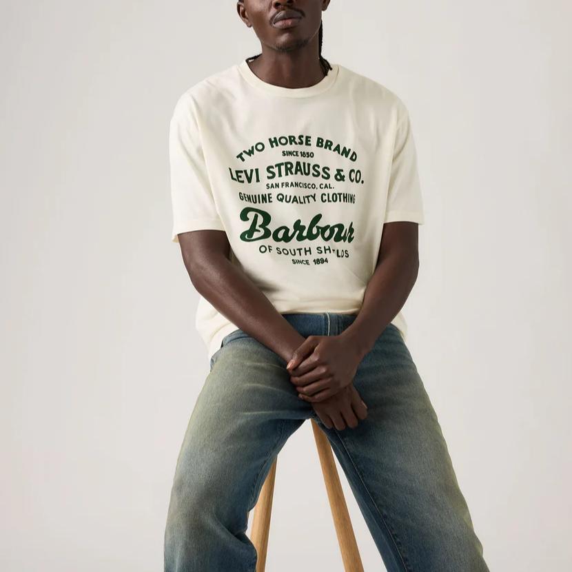 Levis X Barbour Collaboration FW25 Graphic Print Crew Neck Short Sleeve T-Shirt Men Tops 008GR-0005