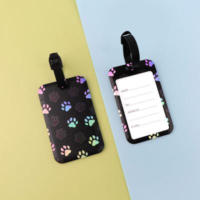 Anti-Lost Listing Plastics Baggage Tag Hang Rope Cute Cats ID Card Holder Artistic Suitcase Backpack Card Sleeve