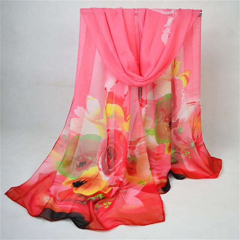 Summer Edition Scarves Female Shawls Super Long Chiffon Fabric Decorative