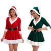 Christmas Dress Hooded Cosplay Family Party Costume Santa Claus Halloween  Year Fancy Dress Clothes Set