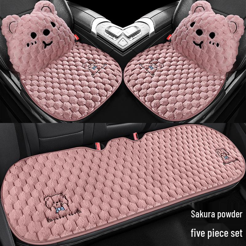 Universal Plush Fleece Car Seat Cushion: Thick, Cozy, and Cute for Autumn and Winter