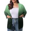 Women's Fall And Winter Fashion Casual Soild 3/4 Sleeve Mid-Length Cardigan Jacket