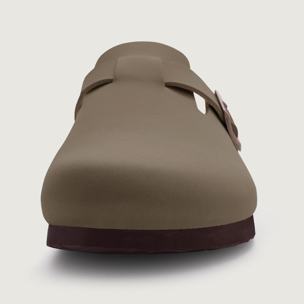 Fashion Smile Classic Cork Mules Women Women's Suede Soft Leather Hole Shoes For Women Waterproof Non-Slip Slippers Home Sandals Women