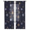 Snowflake Christmas Wave Point Curtains For Living Room Bedroom Home Decoration Window Voile Tulle Curtain Drapes