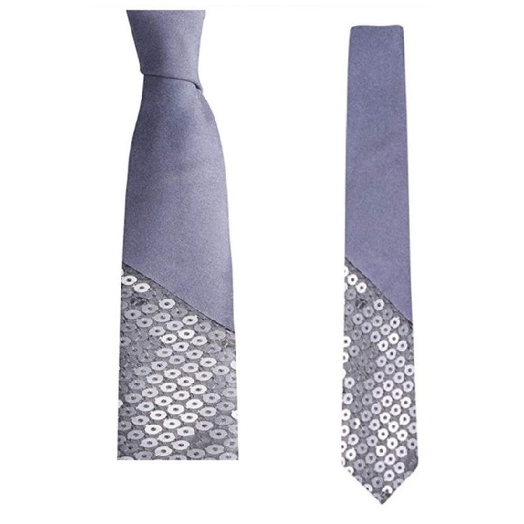 Shining Neck Tie for Stage Show Sparkling Sequined Tie Adjustable Tie Formal Event Tie for Nightclub Music Festival