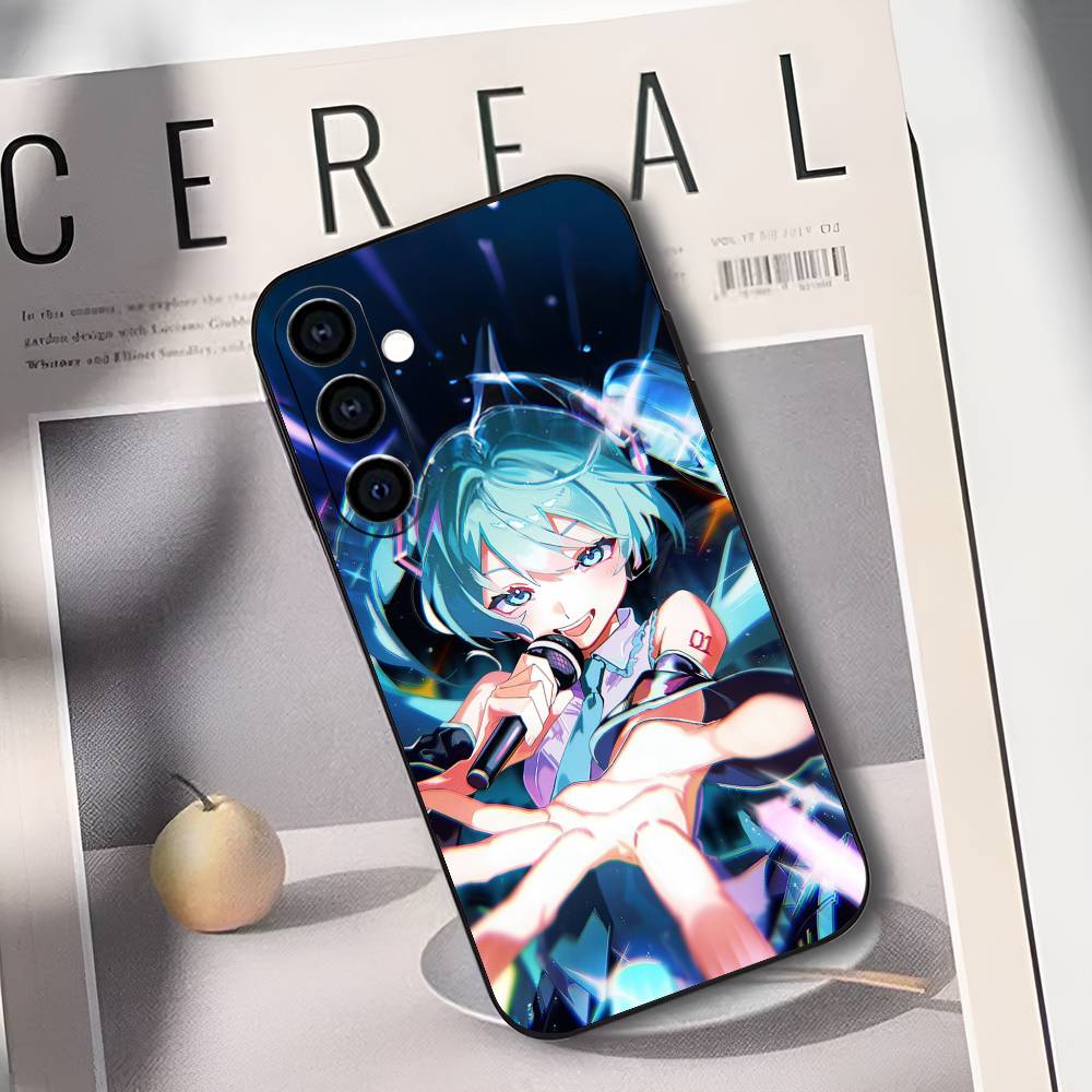 Soft Black M-MIKU Phone Case for Samsung Galaxy A73/A72/A71/A70/A53/A52/A51 And Other Models Compatible