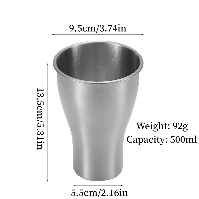 304 Stainless Steel Double-Wall Breakfast Mug Korean-Style Beer Mug Coffee Cup 500 Ml Restaurant Gold-Tone Beverage Tea Cup