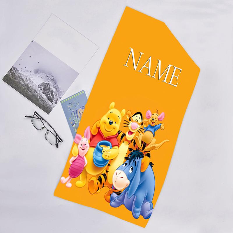 1pc Winnie2 Beach Towel with Custom Name, Beach/Swimming/Bath/Picnic/Camping Towel, Suitable for Seaside Beaches