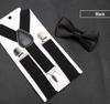 Kids Suspenders Bow Tie Set Boy Girl Retro Adjustable Suspenders Children Baby Braces Clip-on Trousers Wedding Ties Accessories