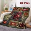Dragon Compilation 2D Flat Pattern Flannel Blanket, High Quality All Seasons, Home Decor, Warmth and Comfort, Perfect for Christmas Gifts.