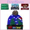 Festive Christmas Decoration Knit Beanie Hat With Led Lights For Adults And Kids