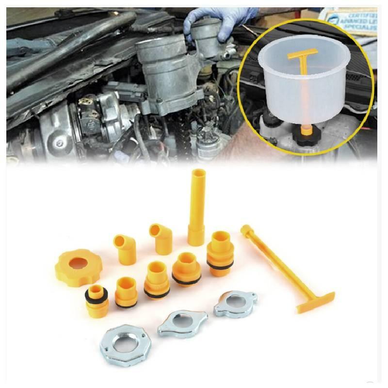 Free Spill Funnel With Accessory Kit Radiator Cooling Coolant Filling Tool Car