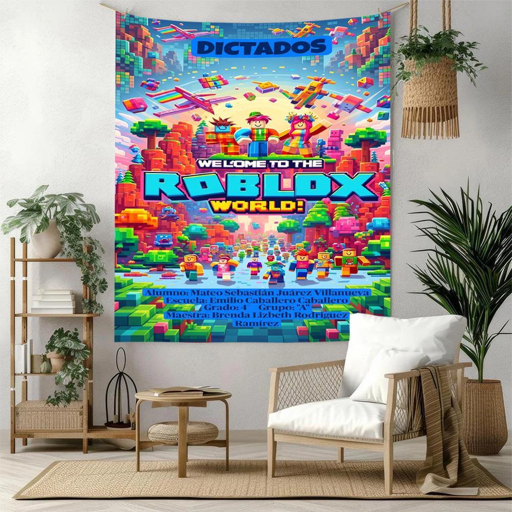 Roblox Wall Decor Tapestry Art For Pet Memorial Birthdaywedding Party Backdrop Family Gift