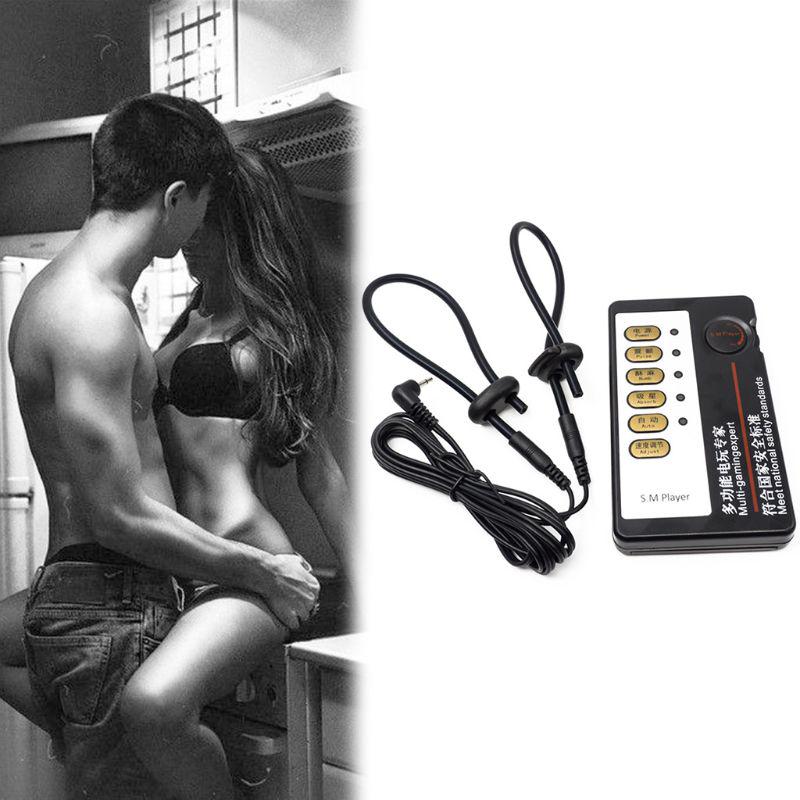 1Sada Electro Shock Penis Stimulator Ring Elektrický nastavitelný pojistný kroužek Sexuální hračka