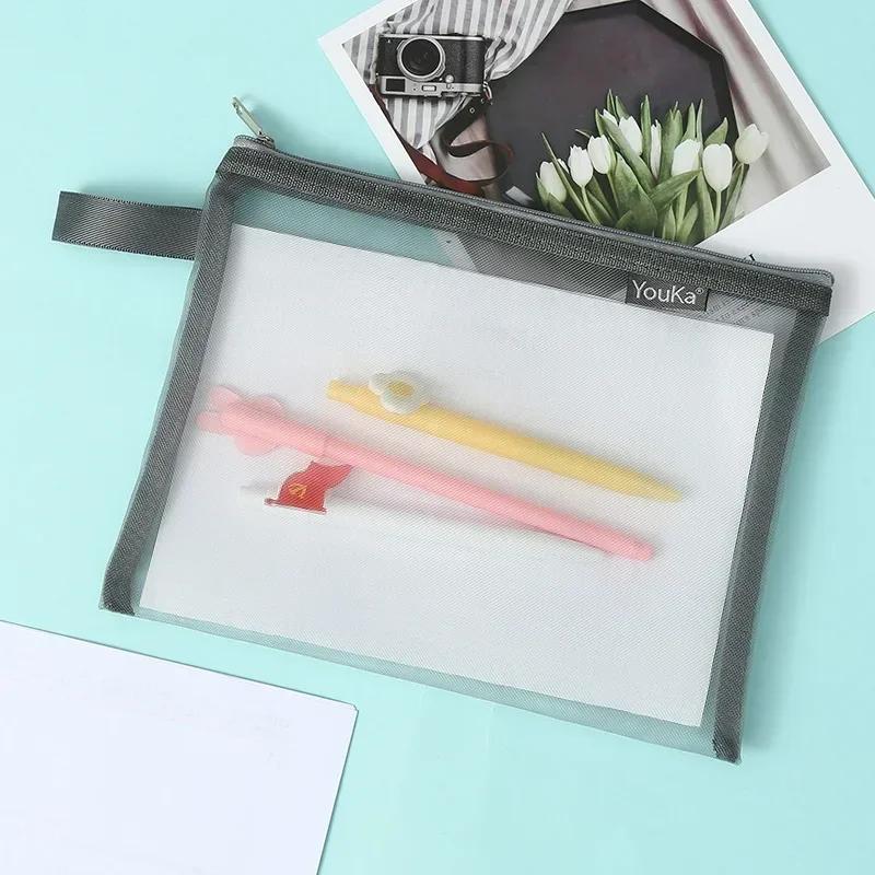 1pc Document Bag Folder for Documents Capacity A4 Zipper File Pocket Storage Organizer Office School Supply Waterproof