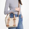 Michael Kors Maeve Classic Commuter Fashion Monogram Color Block Tote Bag Small Women Handbags Vanilla-White Acorn-Brown 30T2G5VT1B-149