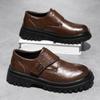 Fashionable Men Casual Leather Thick Bottom Shoe Outdoor Antiskid Walking Shoe Fashion Designer Leather Comfy Soft Soled Loafers