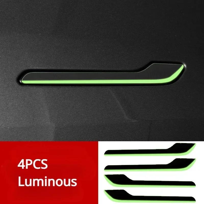 

Наклейка на дверную ручку автомобиля для Tesla Model Y 3 3+ Светящаяся в темноте Защита из мягкой резины Автоаксессуары для Model Y Launch 2025