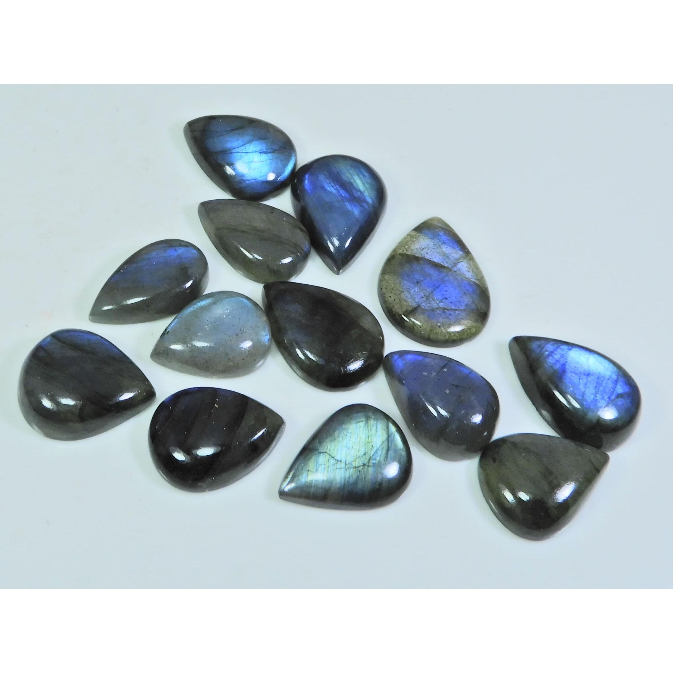 

11X20-15X20MM Natural Blue Labradorite Pear Cabochon Gemstone 13Pcs Lot SY-314