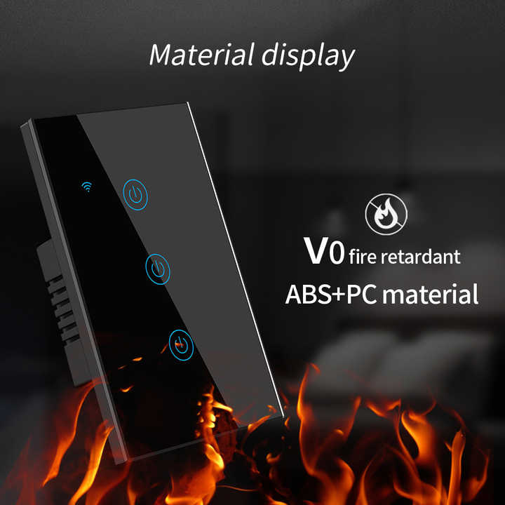 Factory Outlet 1 2 3 Gang Tuya Smart Switch Wifi No Neutral Glass Panel Zigbee Touch Wall Switches Intelligent Light Switch