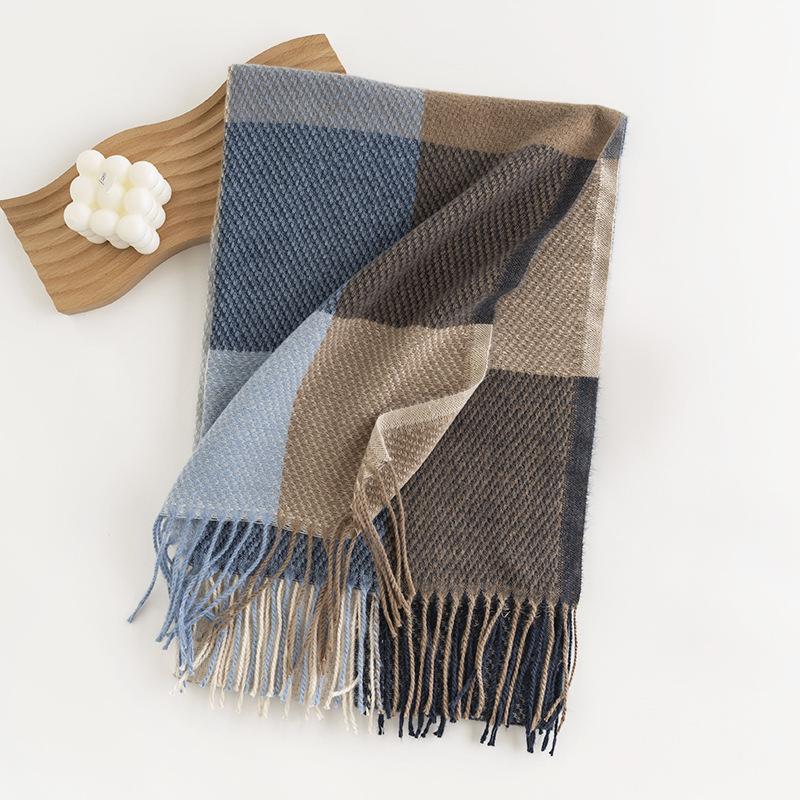 Imitation Cashmere Scarf European and American Street Style Scarf Women's Fashion Commuting Scarf Simple Style Versatile Shawl