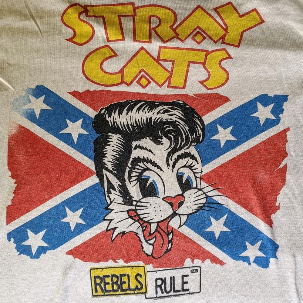 Rare STRAY CATS Rebels Rule Cotton White Men S-234XL T-Shirt CB162 Unisex T-Shirt XL