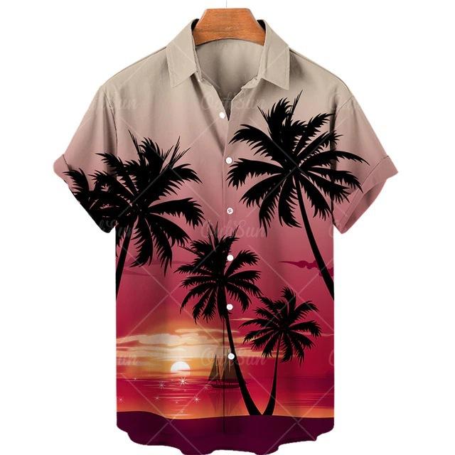 Hawaiian Tropical Print Short Sleeve Shirt, Casual Summer Beach Wear