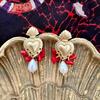 Heart-Shaped Stainless Steel Shell Earrings - European and American Fashion Style, Color-Preserving Design.