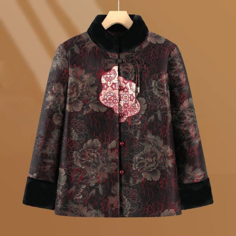 Fleece Padded Jacket Winter Clothing Thickened Padded Jacket Old Lady Winter Padded Jacket Women