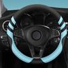 Car Steering Wheel Cover Universal  Durable Leather Cover with Anti-Slip Lining, for Steering Wheel with a Diameter of 14.5"-15"
