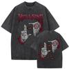 Gewaschenes Vintage Anime Hellsing Ultimate T-Shirt Herrenkleidung Manga Alucard Augen T-Shirt Männlich Oversized Streetwear Bestseller