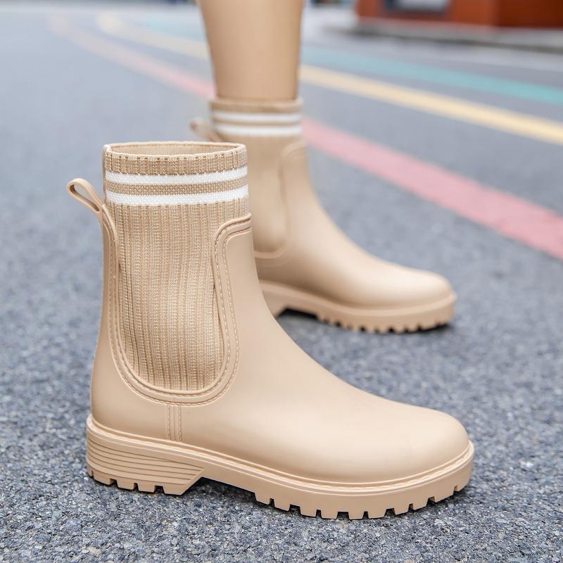 rain boots women's waterproof rain shoes women's outdoor new water shoes waterproof and wear-resistant water shoes platform rubber shoes women