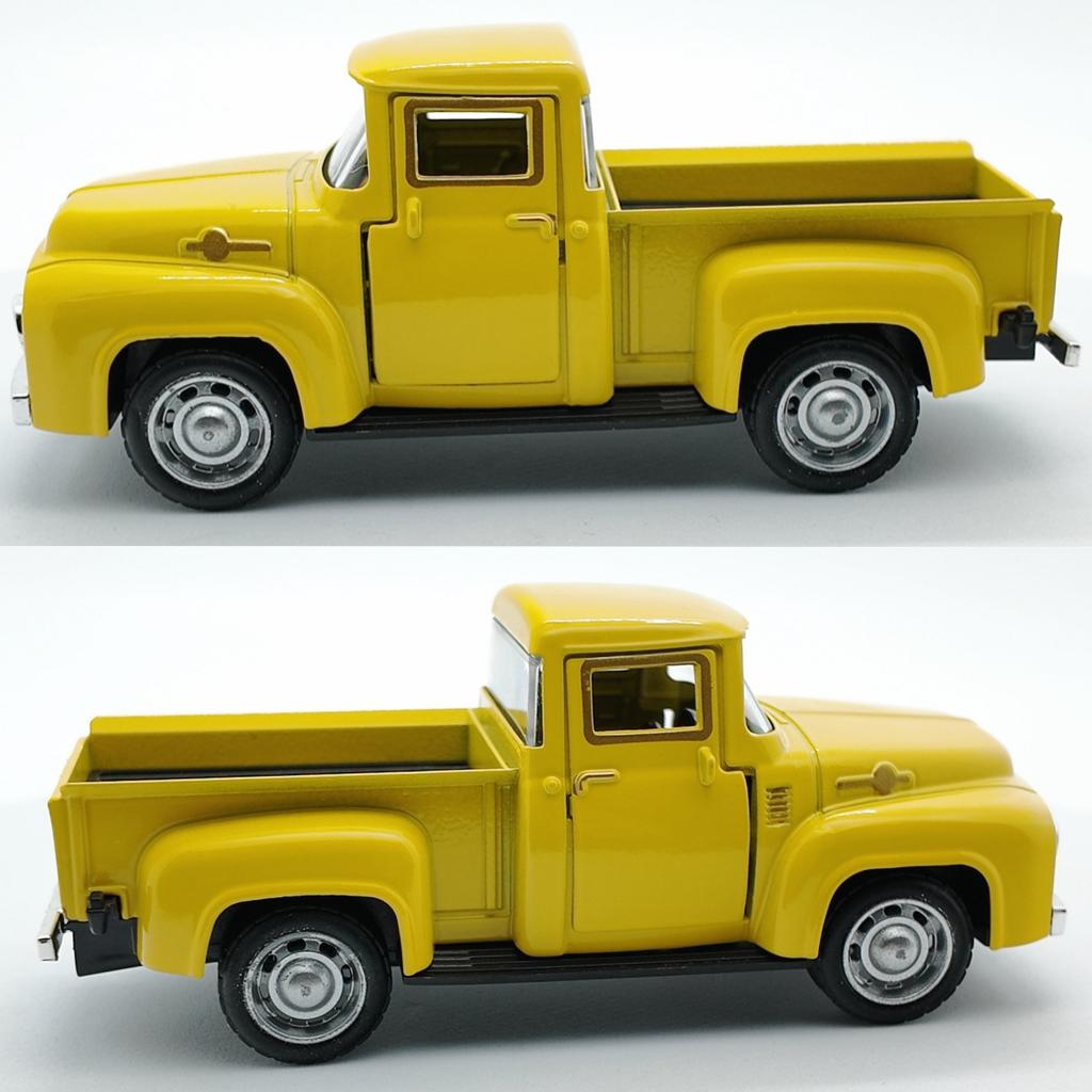 1:43 Classic Pickups Truck Simulation Car Model Alloy Pull Back Diecast Vehicle For Boys Children Christmas Decoration Toy