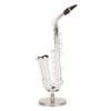 Miniature Saxophone with Stand and Case Mini Musical Instrument Miniature Dollhouse Model for Home Decoration Gift