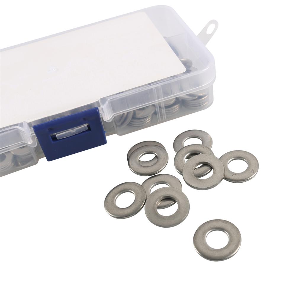 Boîte de 200 pièces Rondelles plates en acier inoxydable 304 1/4" 6 8 10 12 chacune 40 pièces