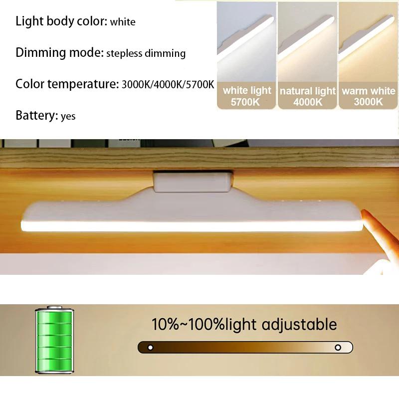 LED Makeup Vanity Lamp USB Rechargeable Eye Protection Portable Hanging Magnetic Book Lights Touch Switch Mirror Light Desk Lamp