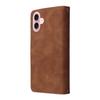 For iPhone 17 Case Zipper Wallet Multiple Card Slots Leather Phone Cover with Wrist Strap