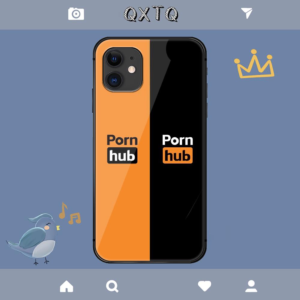 Heißes Porno Logo Hub Hülle für iPhone Samsung Galaxy Redmi Note S 17 16 15 14 13 20 24 25 54 Pro Max Ultra Fe Hartglas-Abdeckung