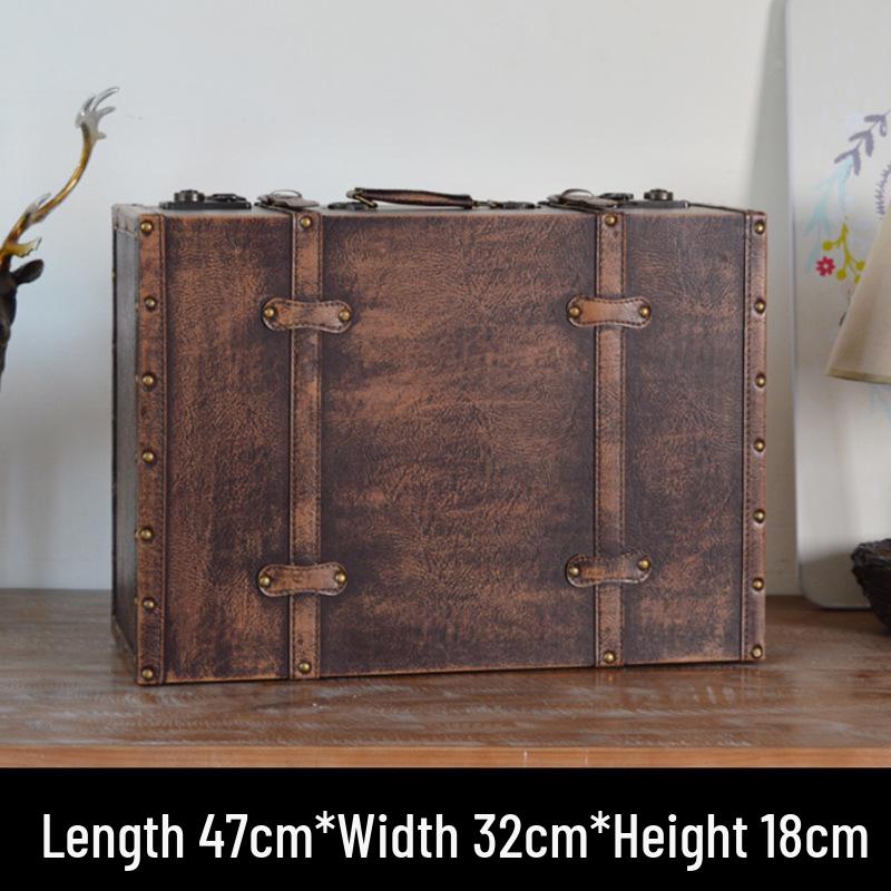 European Retro Leather Storage Box - Handbag, Clothes, and Travel Photography Prop Organizer