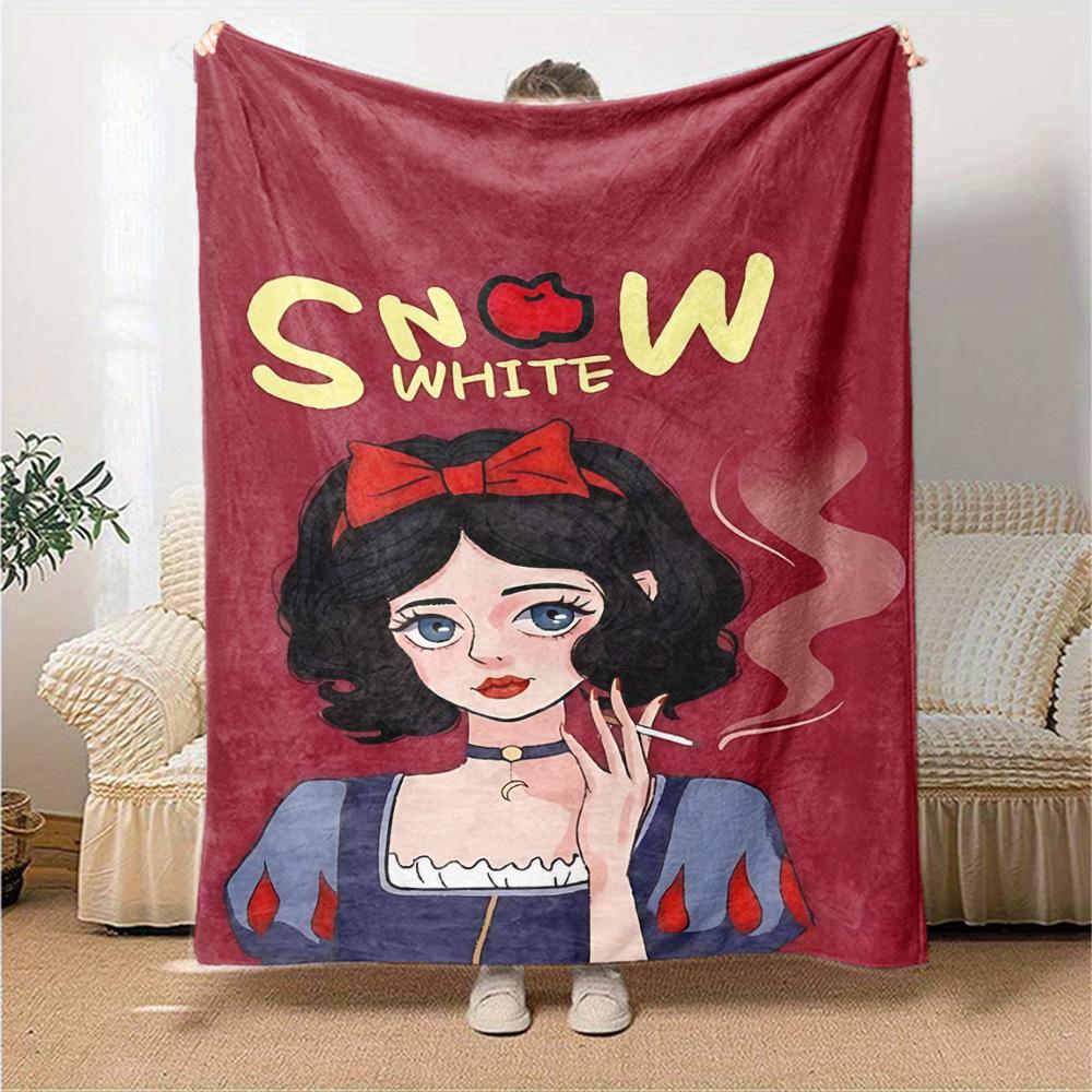 1pc Snow White Soft Warm Throw Blanket Nap Blanket For Couch Sofa Office Bed Camping Travel,Comfortable, Warm1026