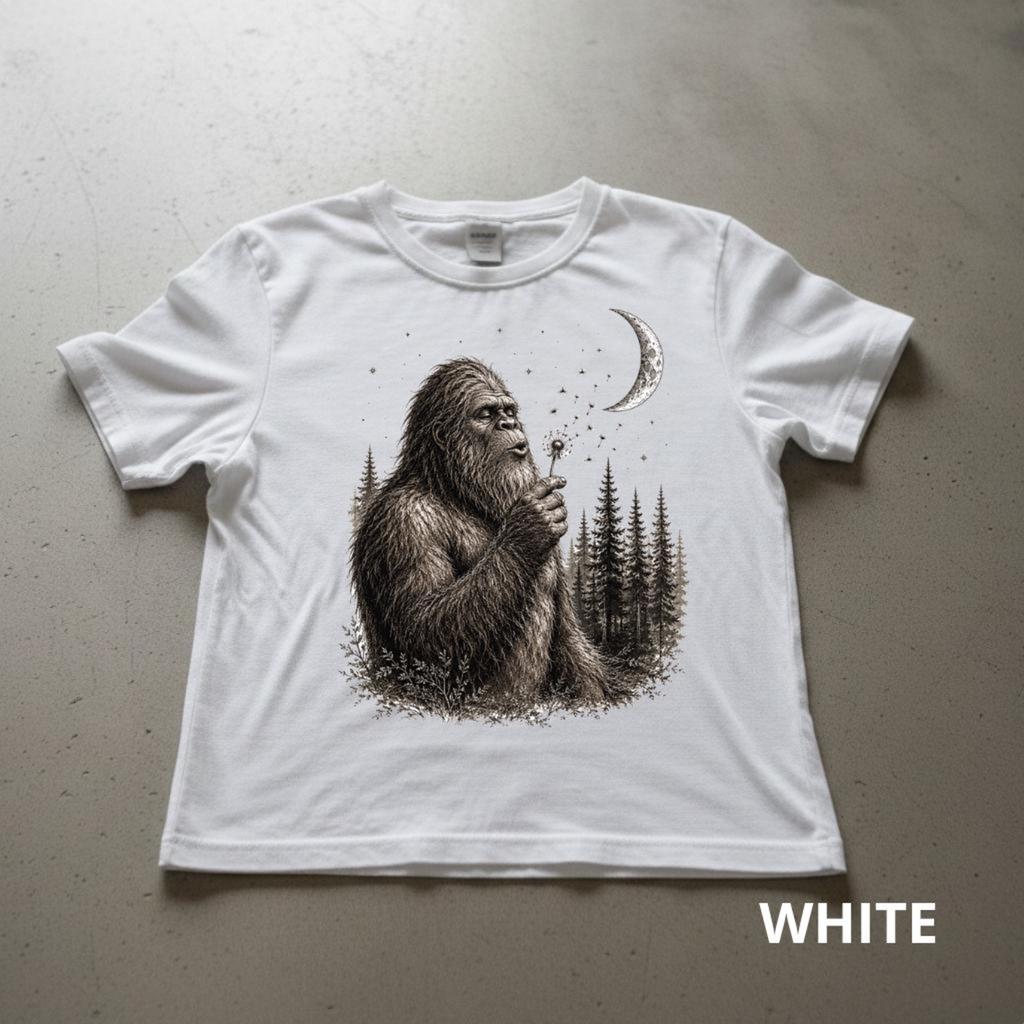 Bigfoot Blowing Dandelion Shirt, Peaceful Sasquatch Tee, Funny Bigfoot Shirt, Woodland Cryptid Shirt, Nature Lover Gift