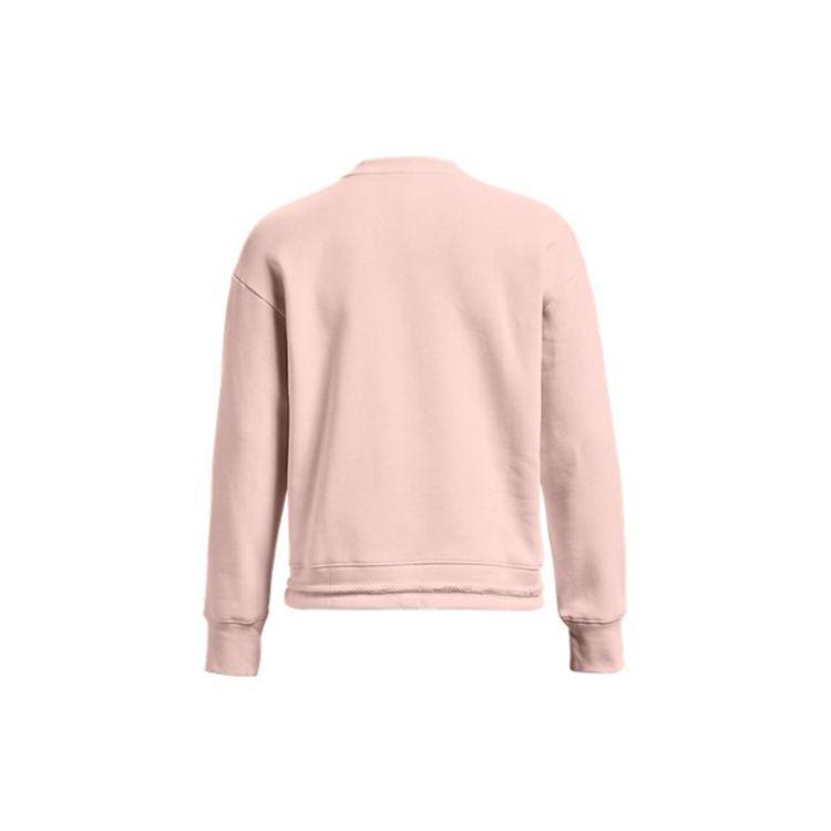 Under Armour Rival Mesh Fleece-Lined Pullover Hoodie with Front Pocket Women Hoodies Pink 1365847-685