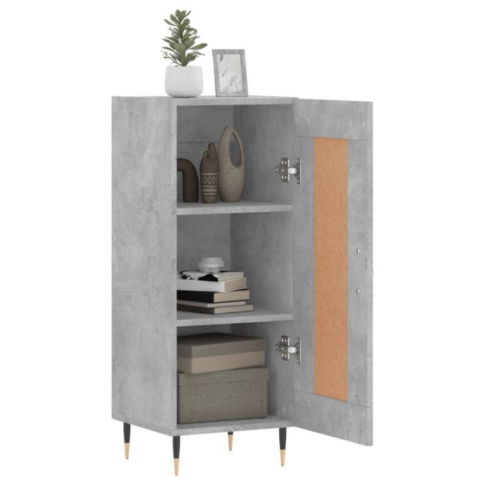 VidaXL Buffet Gris béton 34,5x34x90 cm Bois d'ingénierie 830424