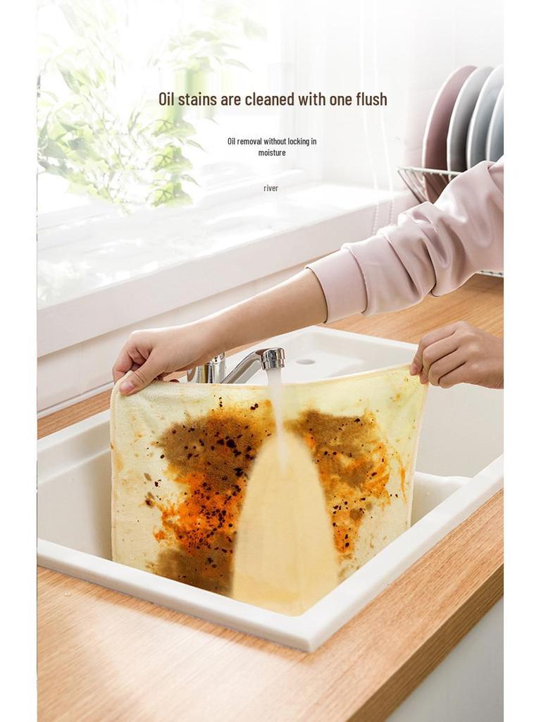 Miao Liya Thick Flannel Double-Sided Towel for Multi-Purpose Home Cleaning, Assorted Colors